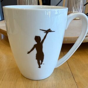 White Ceramic Mug with Brown Silhouette Design